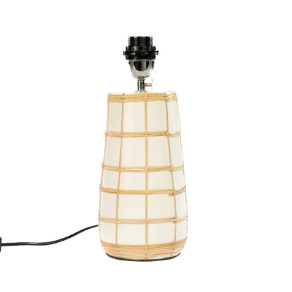 Candeeiro de Mesa Molokai em Terracota e Rattan, Branco Natural