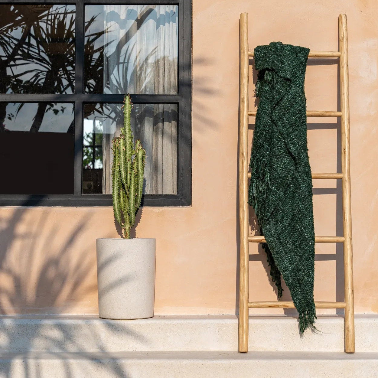 Tulum Decorative Ladder in Natural Teak — 165 cm