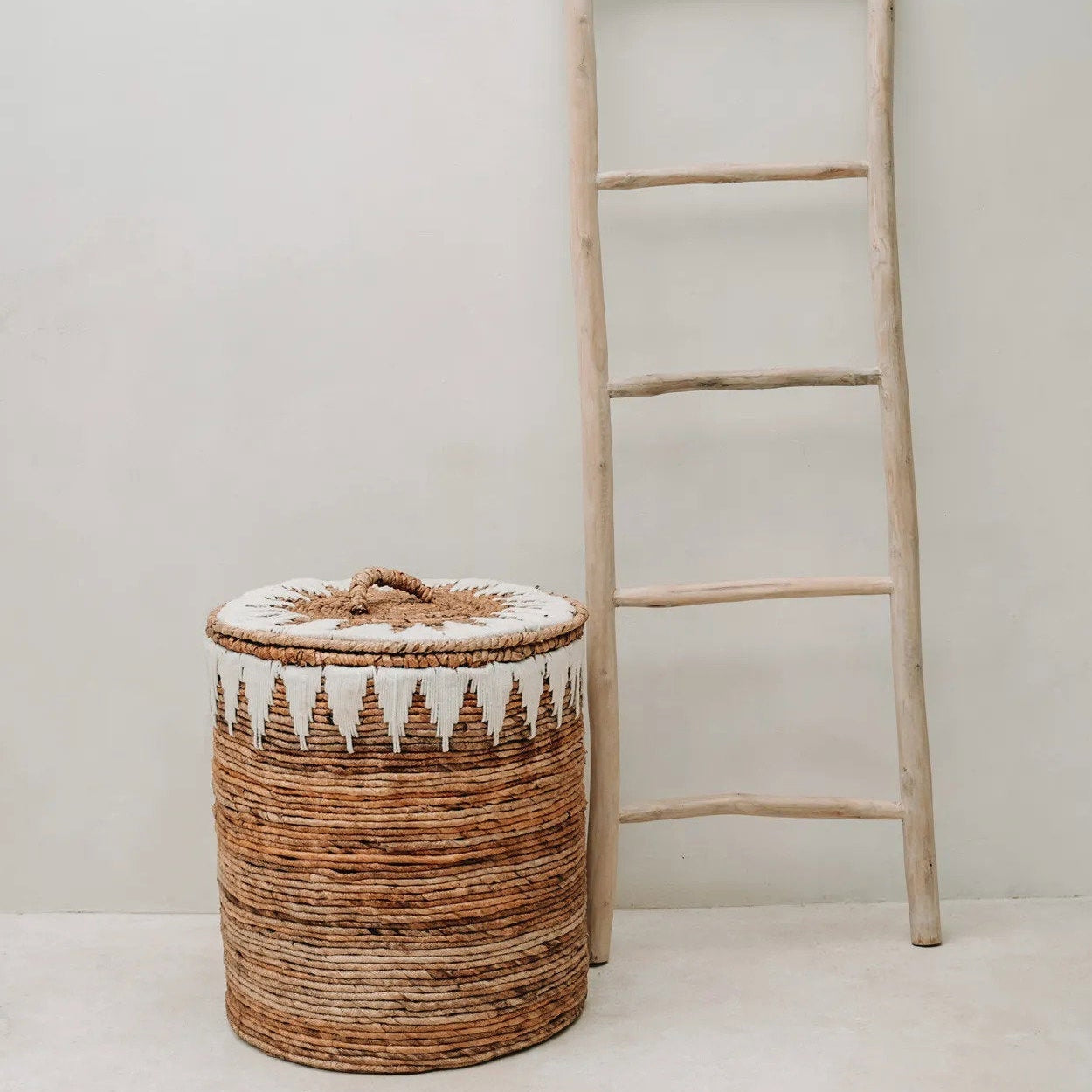 Tulum Decorative Ladder in Natural Teak — 165 cm