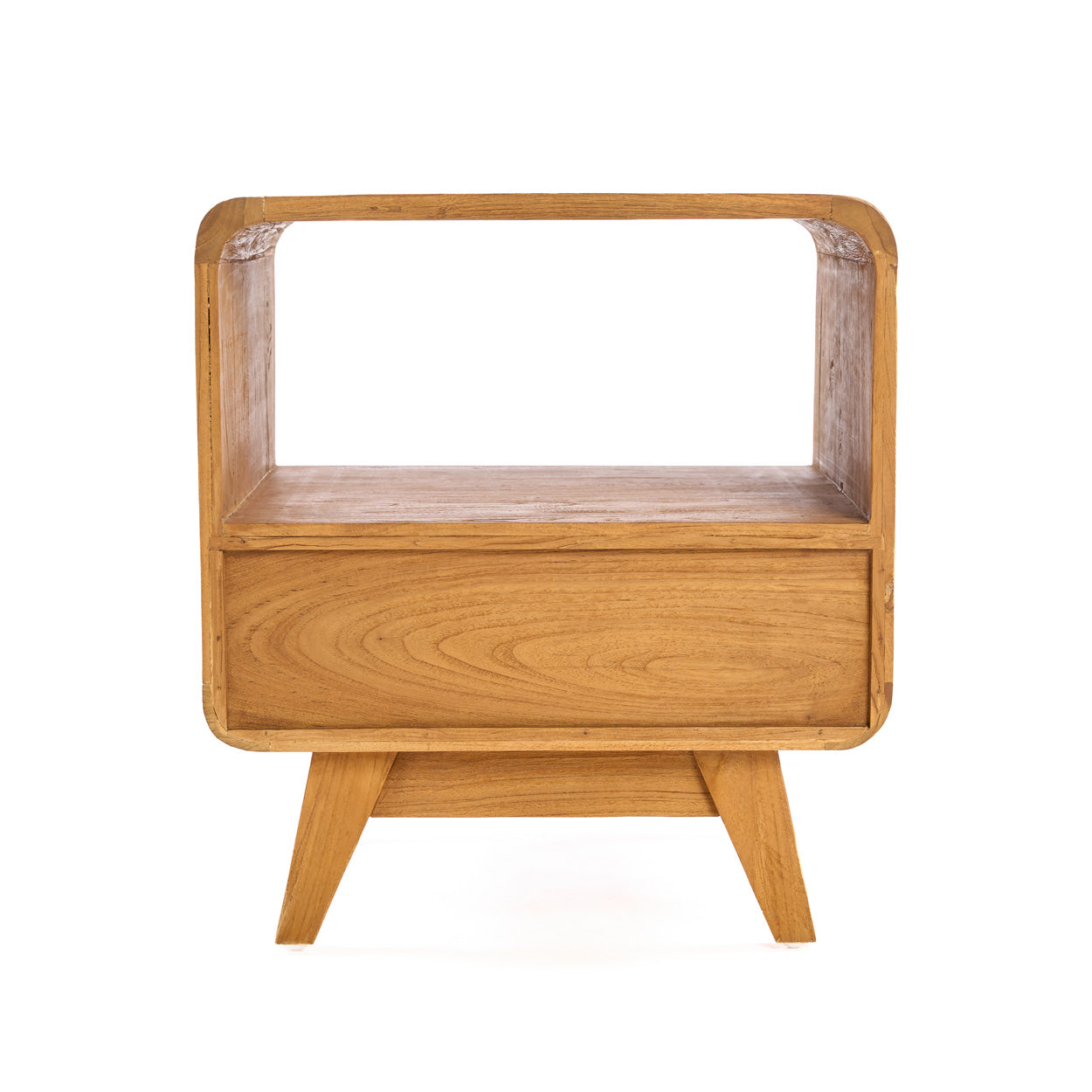 Breeze Teak and Natural Rattan Bedside Table