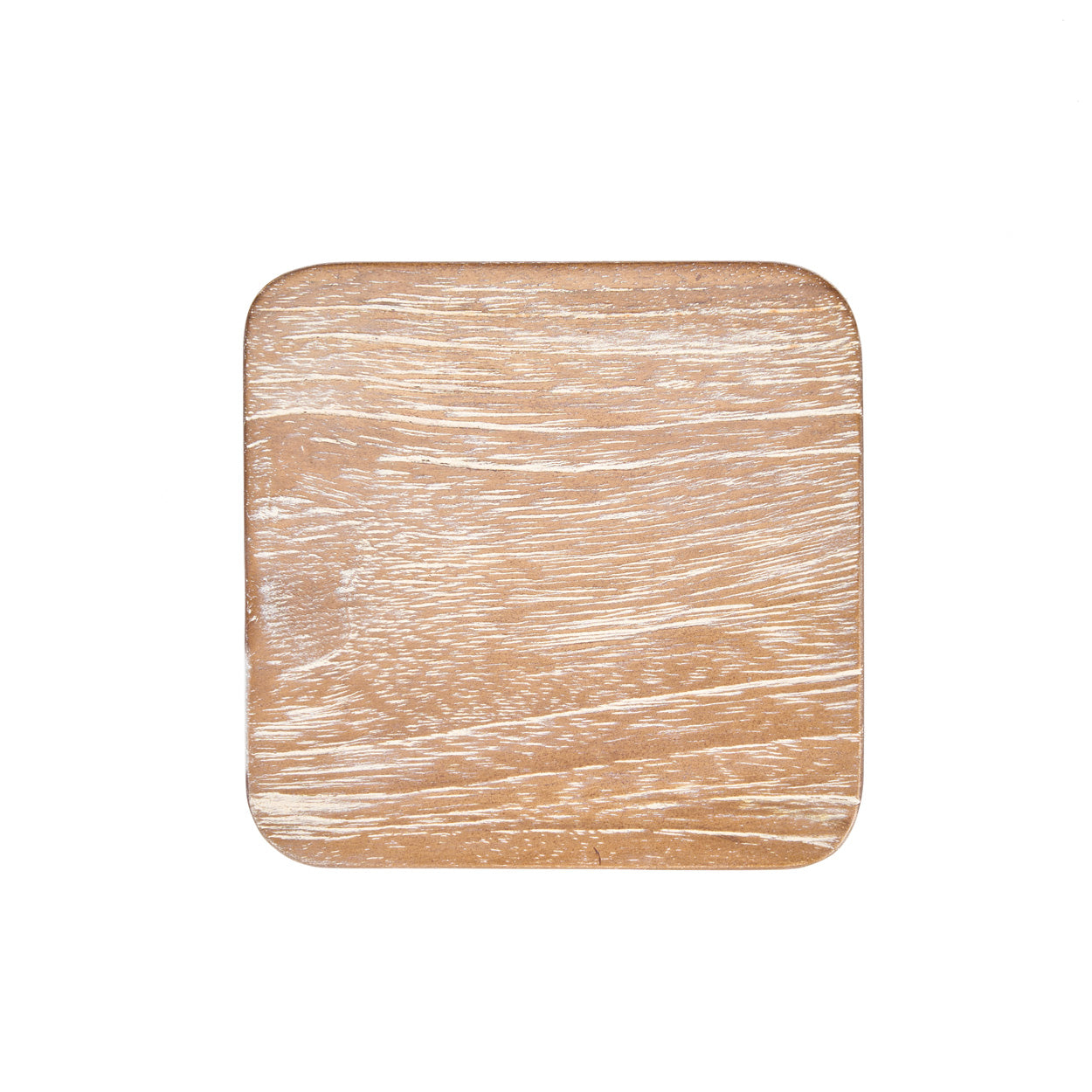 Pack de 4 Porta-Copos em Pedra Natural Rústica, Branco Lavado — Ø 10 cm