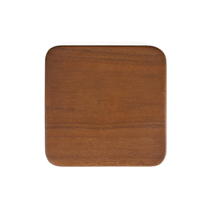 Pack de 4 Porta-Copos em Pedra Natural Lisa, Castanho-Escuro — Ø 10 cm