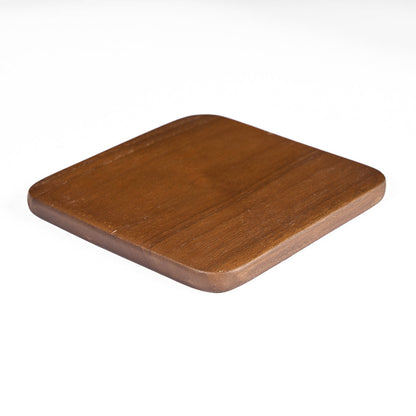 Pack de 4 Porta-Copos em Pedra Natural Lisa, Castanho-Escuro — Ø 10 cm