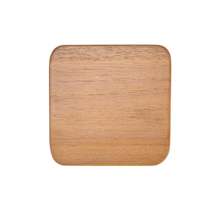 Pack de 4 Porta-Copos em Pedra Natural Lisa, Castanho-Claro — Ø 10 cm