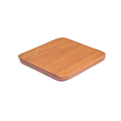 Pack de 4 Porta-Copos em Pedra Natural Lisa, Mogno — Ø 10 cm