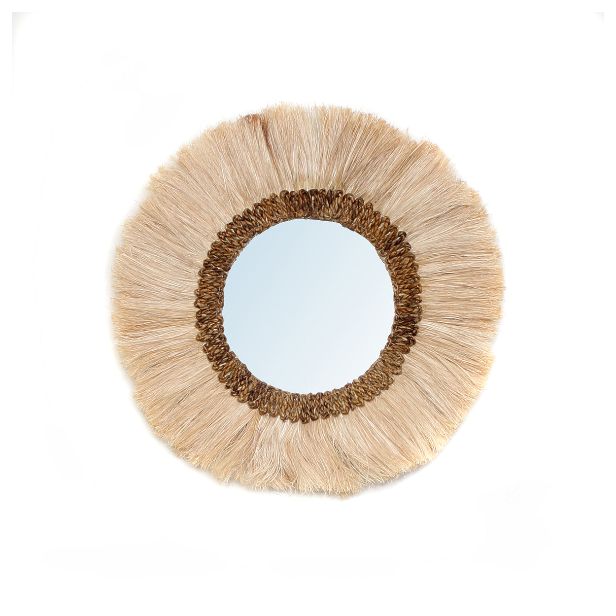 Espelho Mowgli com Moldura em Rattan Natural — 60 × 70 cm