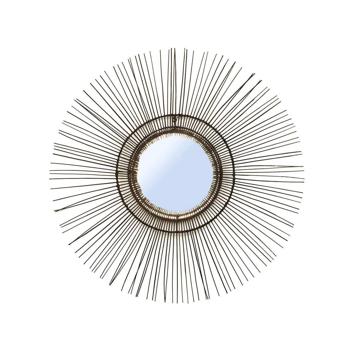 Tropical Black Rattan Mirror — L