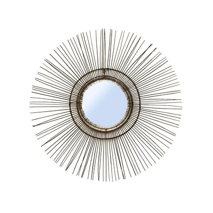 Tropical Black Rattan Mirror — L