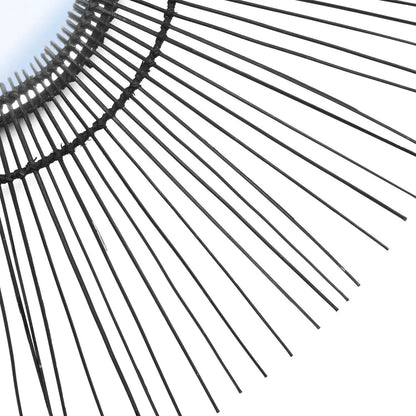 Tropical Black Rattan Mirror — L