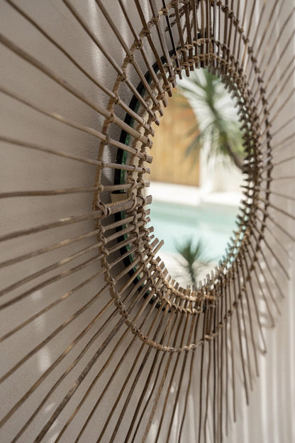 Tropical Natural Rattan Mirror — L