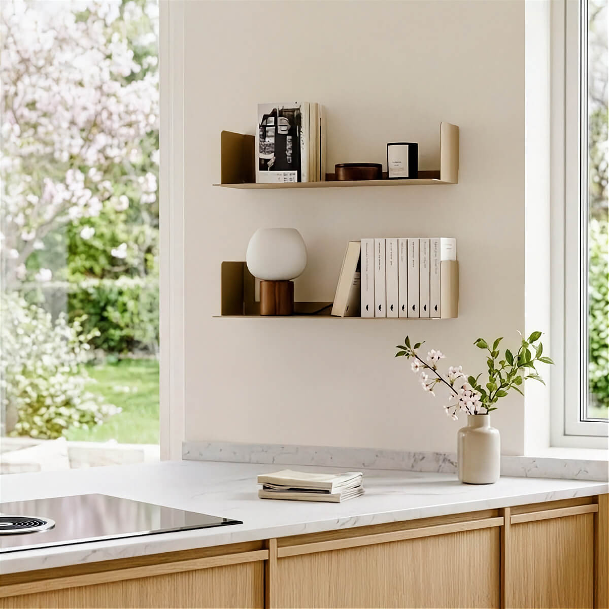 Estantería de pared metálica Firenze – repisa flotante para libros-1