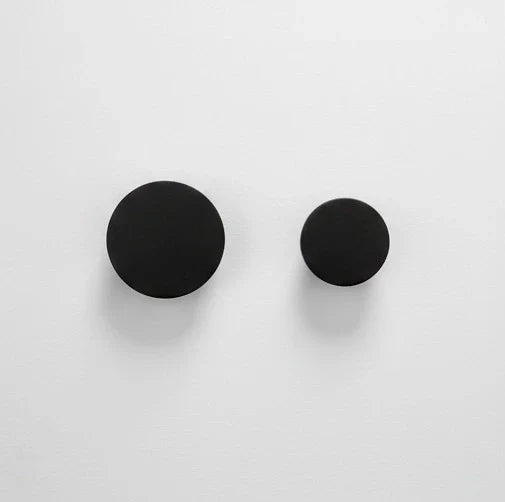 Percha individual pared Palermo, negro mate redonda-6