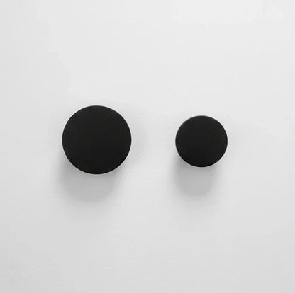 Percha individual pared Palermo, negro mate redonda-6