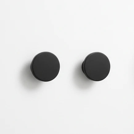 Percha individual pared Palermo, negro mate redonda-4