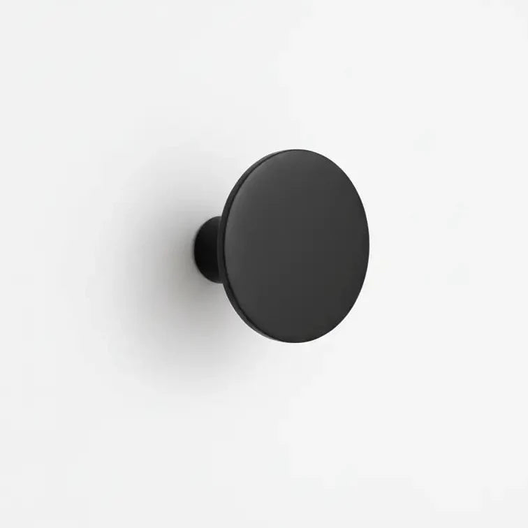 Percha individual pared Palermo, negro mate redonda-2