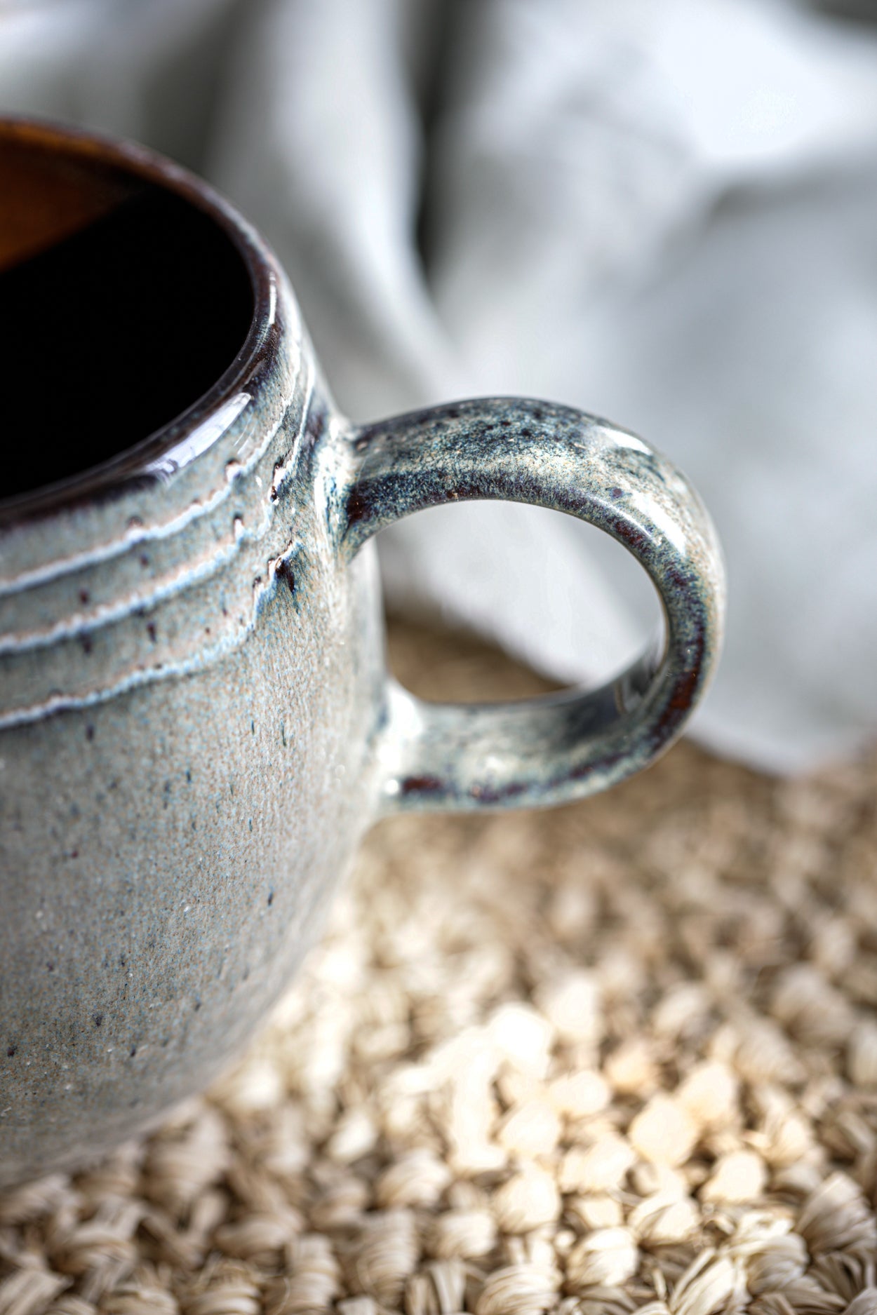 Caneca Comporta em Grés Craquelé, Multicor — L