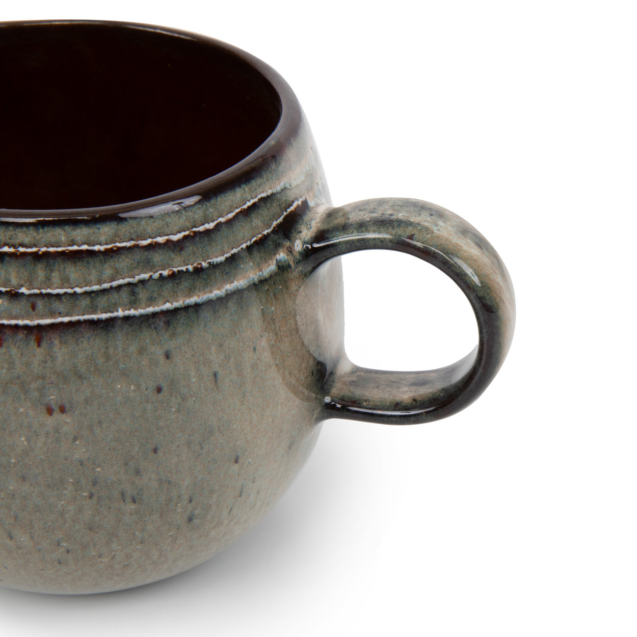 Caneca Comporta em Grés Craquelé, Multicor — L