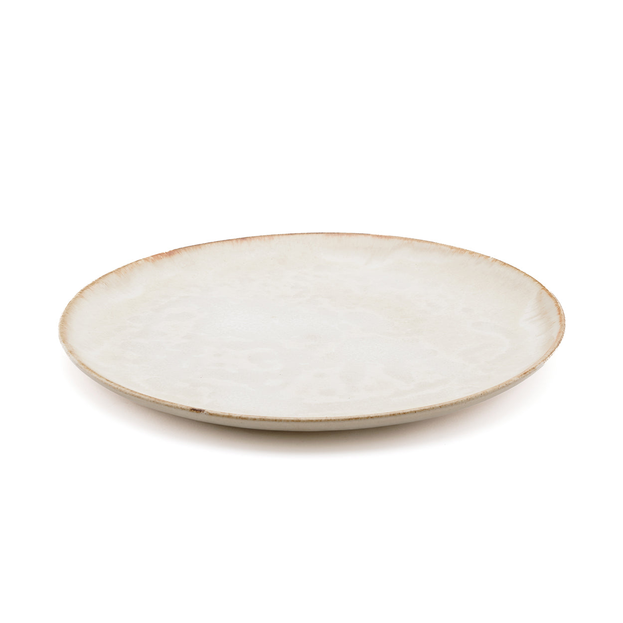 Pack de 6 Pratos de Jantar Cascais em Grés com Aro Caramelo — Ø 28 cm