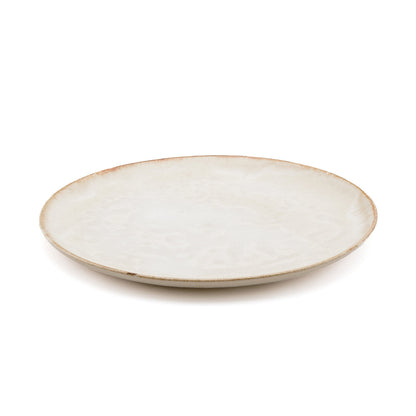 Pack de 6 Pratos de Jantar Cascais em Grés com Aro Caramelo — Ø 28 cm