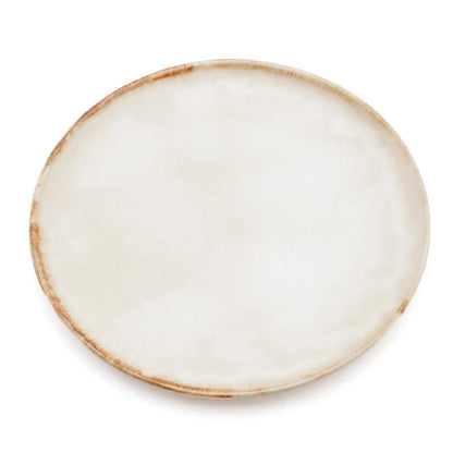 Pack de 6 Pratos de Jantar Cascais em Grés com Aro Caramelo — Ø 28 cm