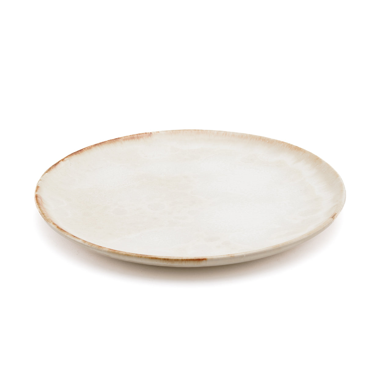Pack de 6 Pratos de Salada Cascais em Grés com Aro Caramelo — Ø 22 cm