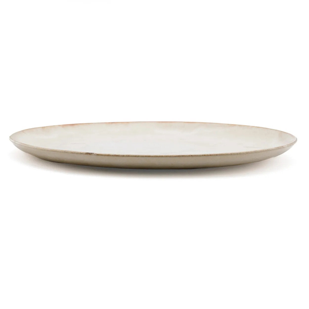 Pack de 6 Pratos de Salada Cascais em Grés com Aro Caramelo — Ø 22 cm