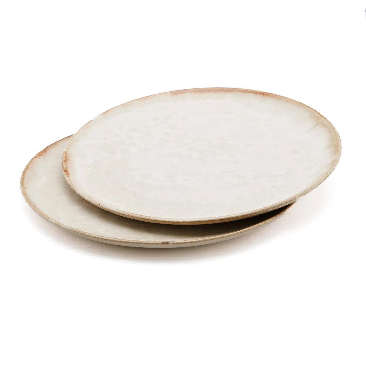 Pack de 6 Pratos de Salada Cascais em Grés com Aro Caramelo — Ø 22 cm
