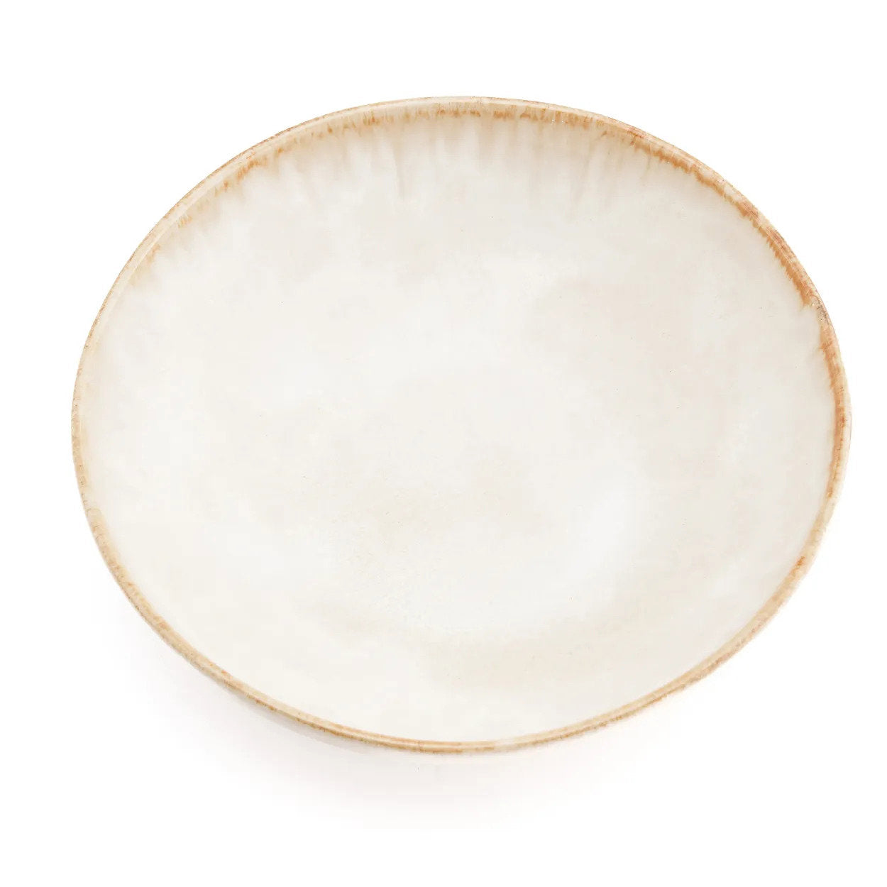 Pack de 6 Pratos de Massa Cascais em Grés com Aro Caramelo — Ø 22 cm