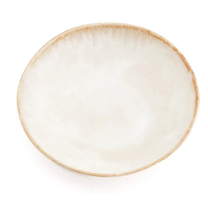Pack de 6 Pratos de Massa Cascais em Grés com Aro Caramelo — Ø 22 cm