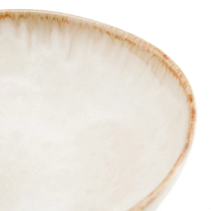 Pack de 6 Pratos de Massa Cascais em Grés com Aro Caramelo — Ø 22 cm