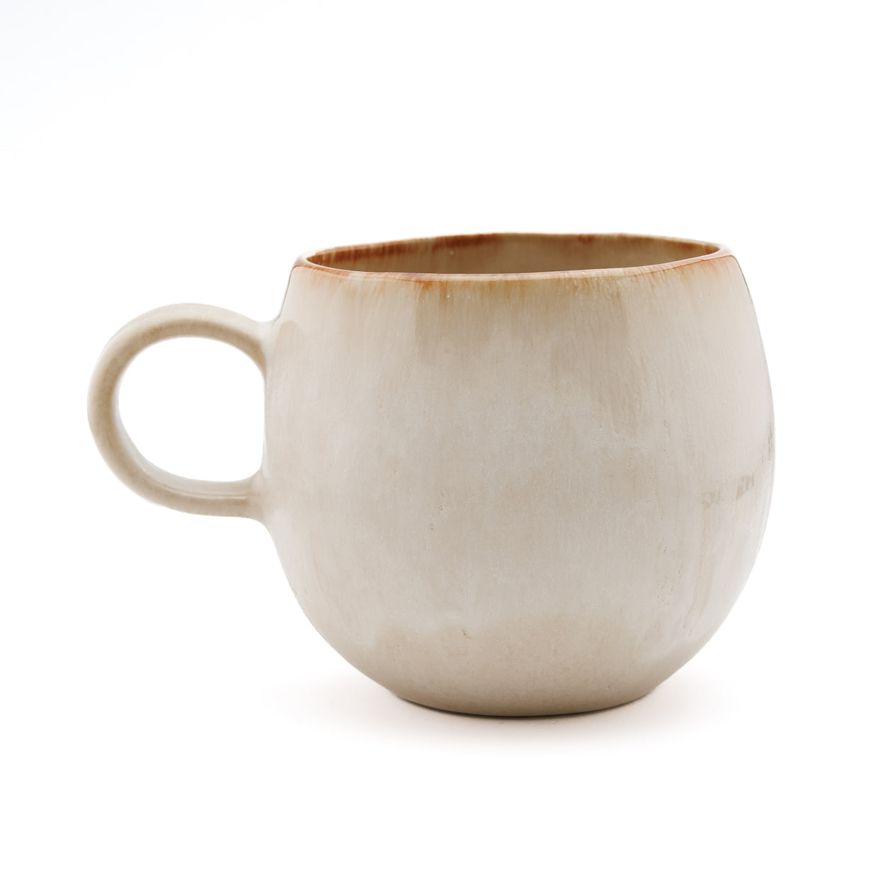 Cascais Stoneware Mug with Caramel Rim — L