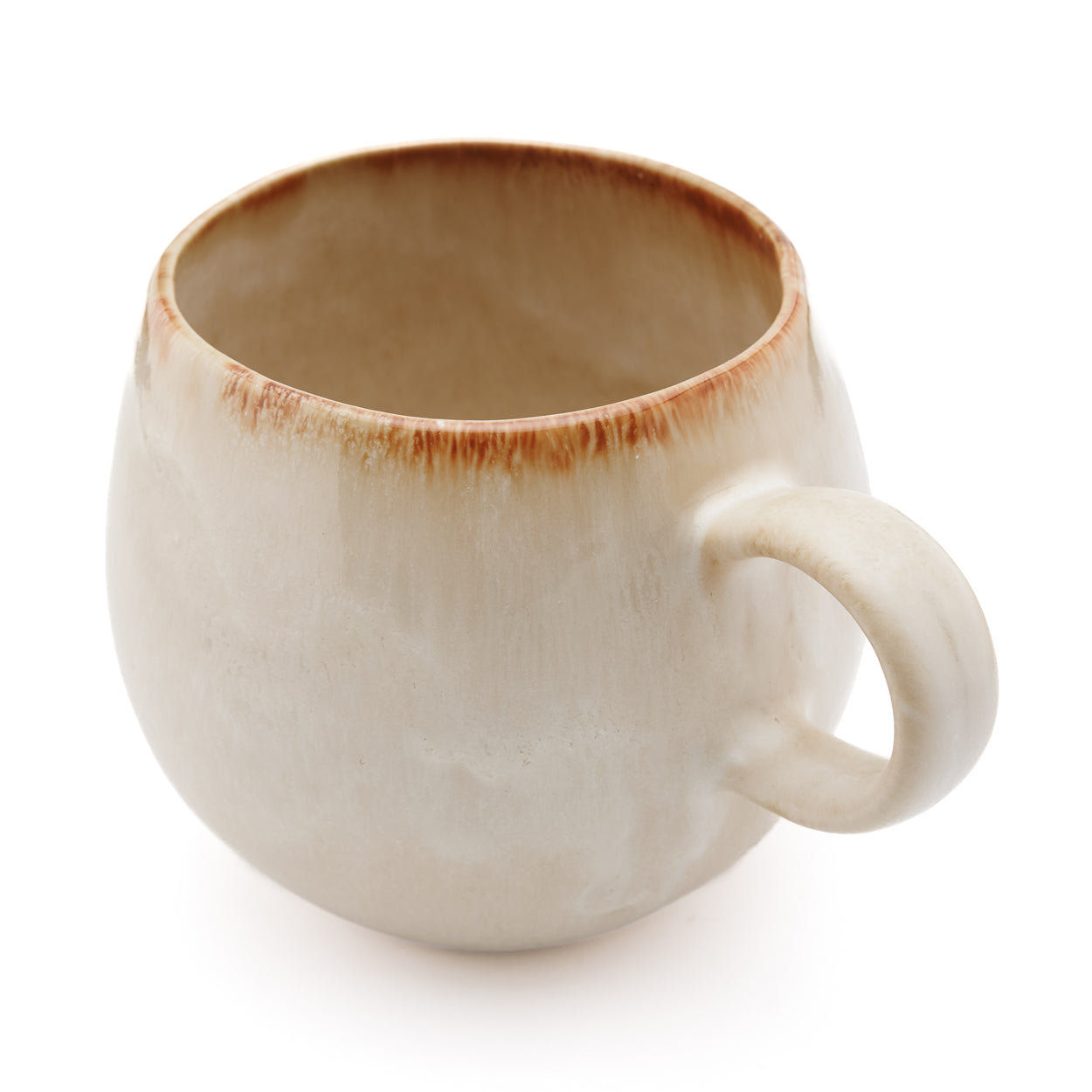 Cascais Stoneware Mug with Caramel Rim — L