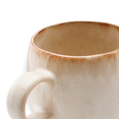 Cascais Stoneware Mug with Caramel Rim — L