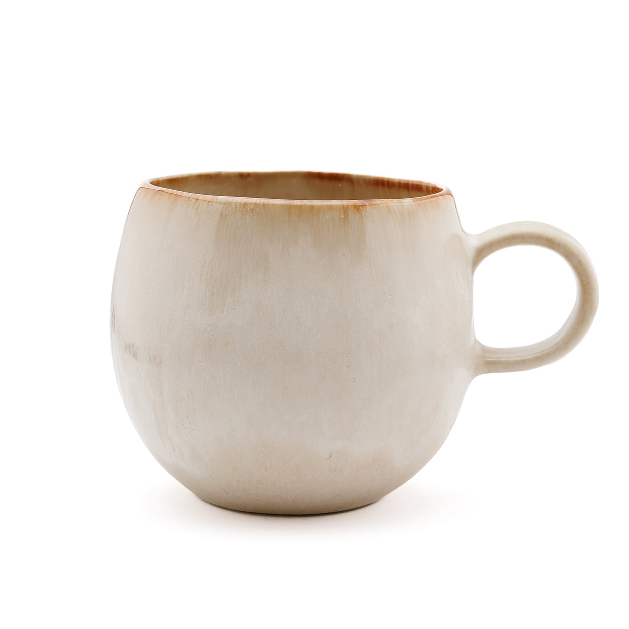 Cascais Stoneware Mug with Caramel Rim — L