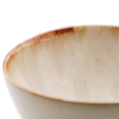 Pack de 4 Tigelas Cascais em Grés com Aro Caramelo — Ø 12 × 6 cm