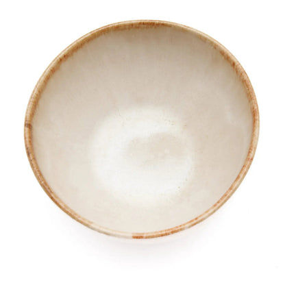 Pack de 4 Tigelas Pequenas Cascais em Grés com Aro Caramelo — Ø 11 × 5 cm