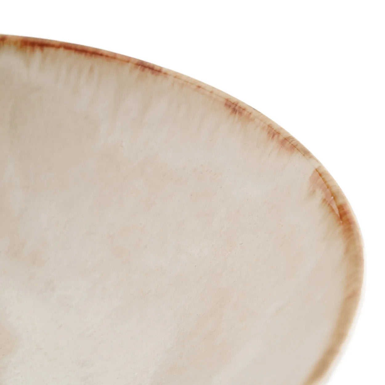 Taça de Servir Cascais em Grés com Aro Caramelo — Ø 27 × 10 cm