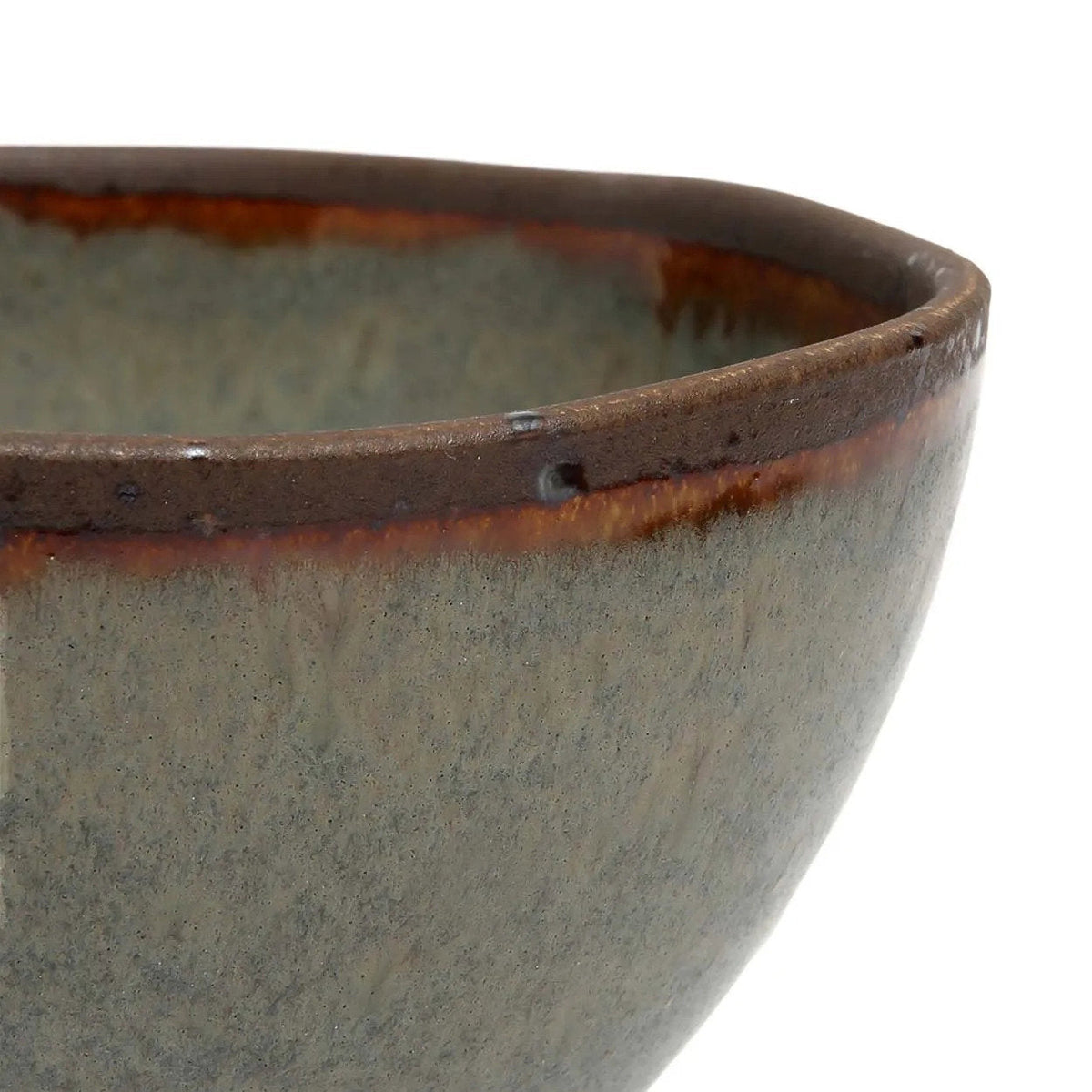 Cuenco de Cereales Côa de Gres Verde Musgo — Ø 15 × 8 cm