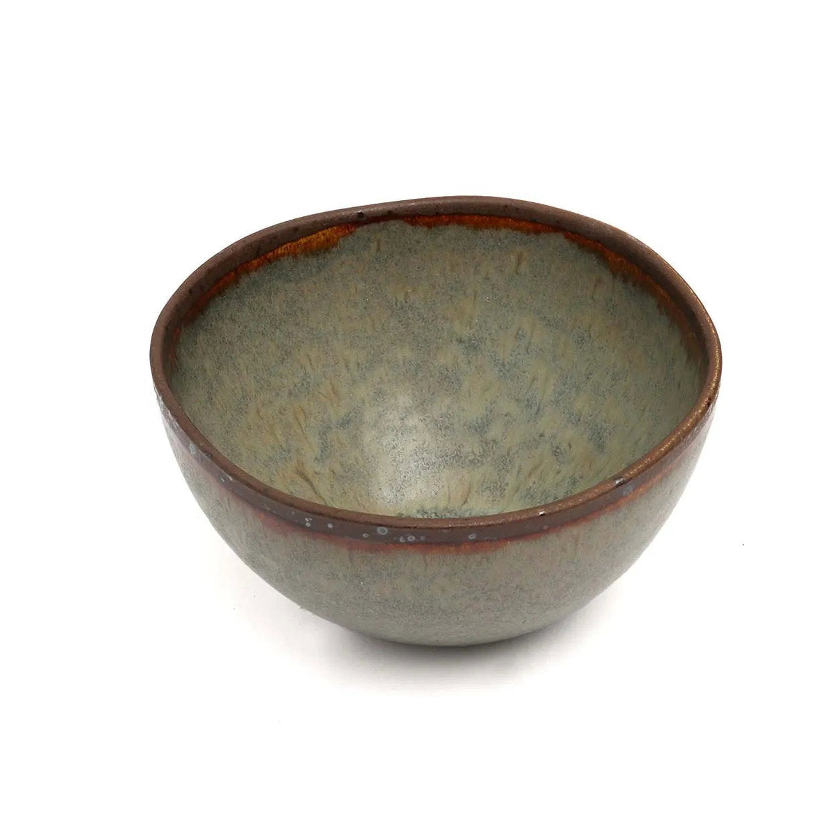 Cuenco de Cereales Côa de Gres Verde Musgo — Ø 15 × 8 cm