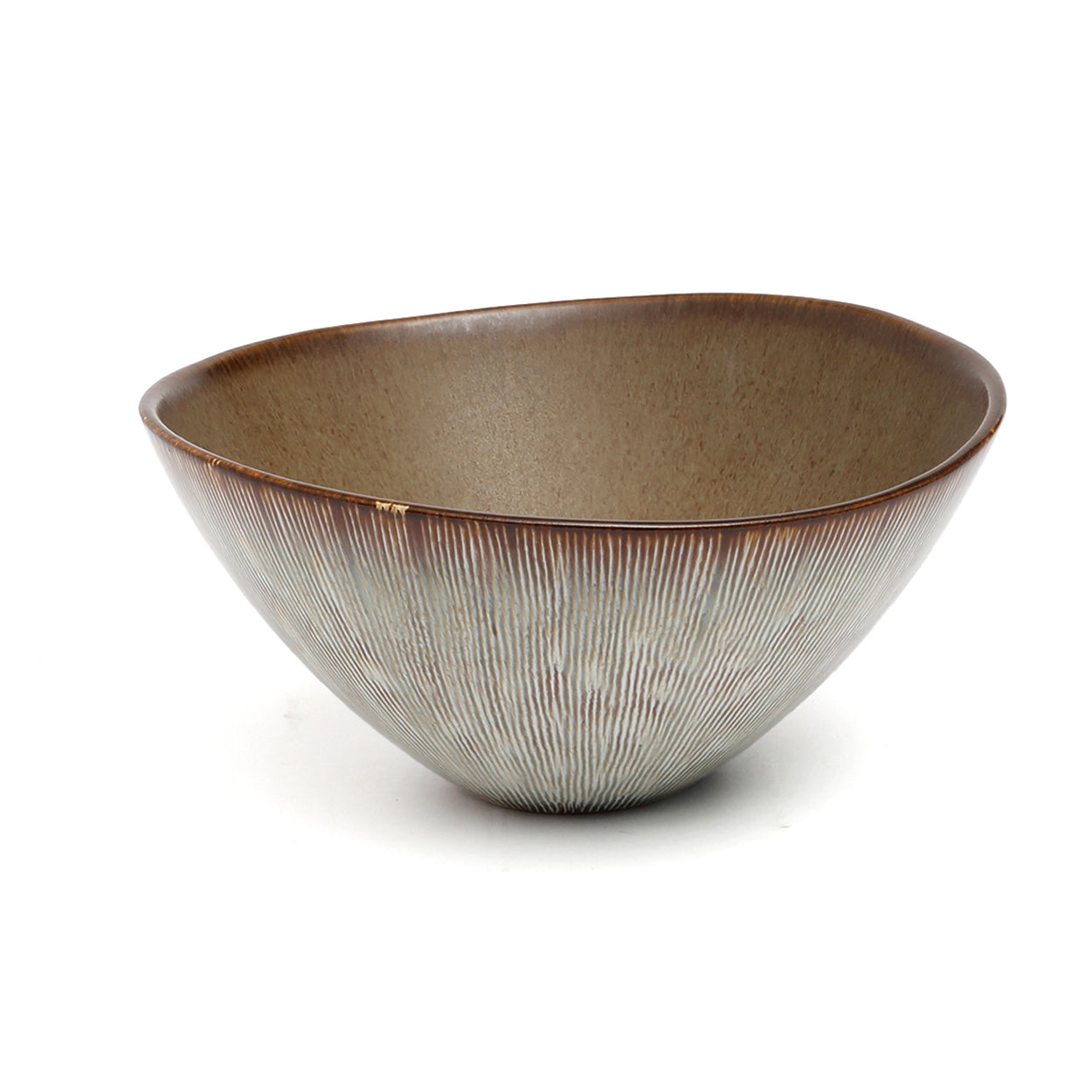 Taça de Servir Peniche em Grés Estriado — 19 × 19 × 8,5 cm