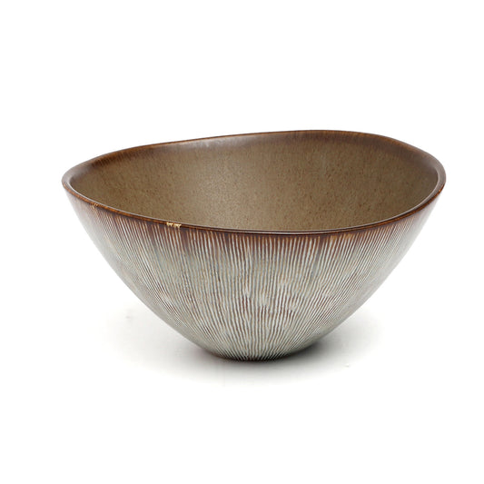 Taça de Servir Peniche em Grés Estriado — 19 × 19 × 8,5 cm