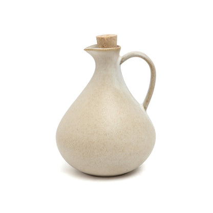 White Stoneware Olive Oil Bottle No. 80 — 16.5 cm