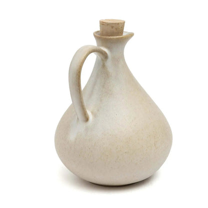 White Stoneware Olive Oil Bottle No. 80 — 16.5 cm