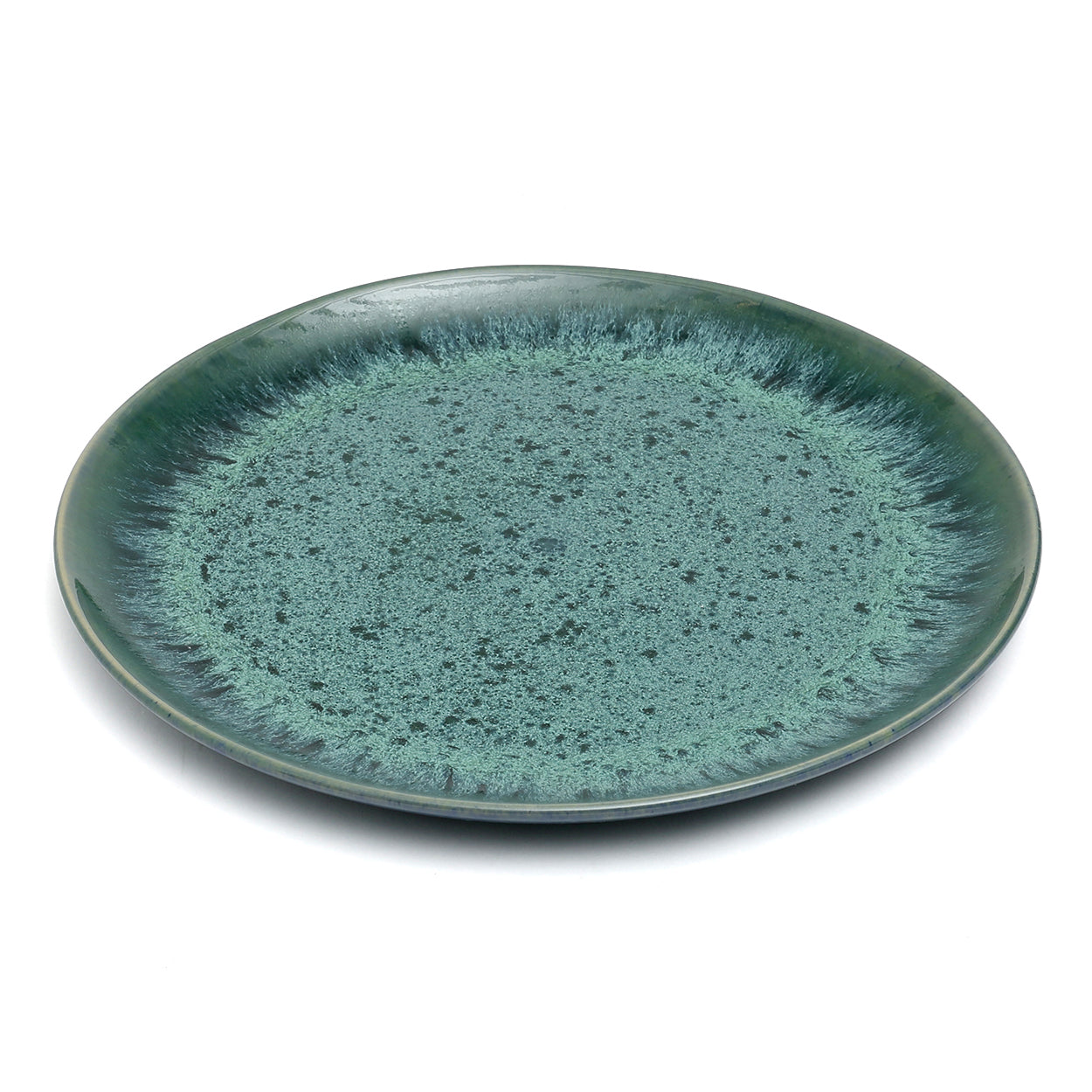 Pack de 6 Pratos de Jantar Aqua em Grés Azul-Água — Ø 28 cm