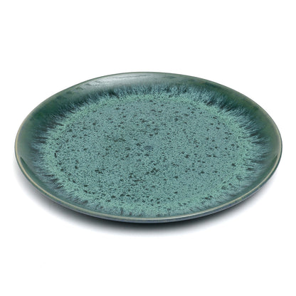 Pack de 6 Pratos de Jantar Aqua em Grés Azul-Água — Ø 28 cm