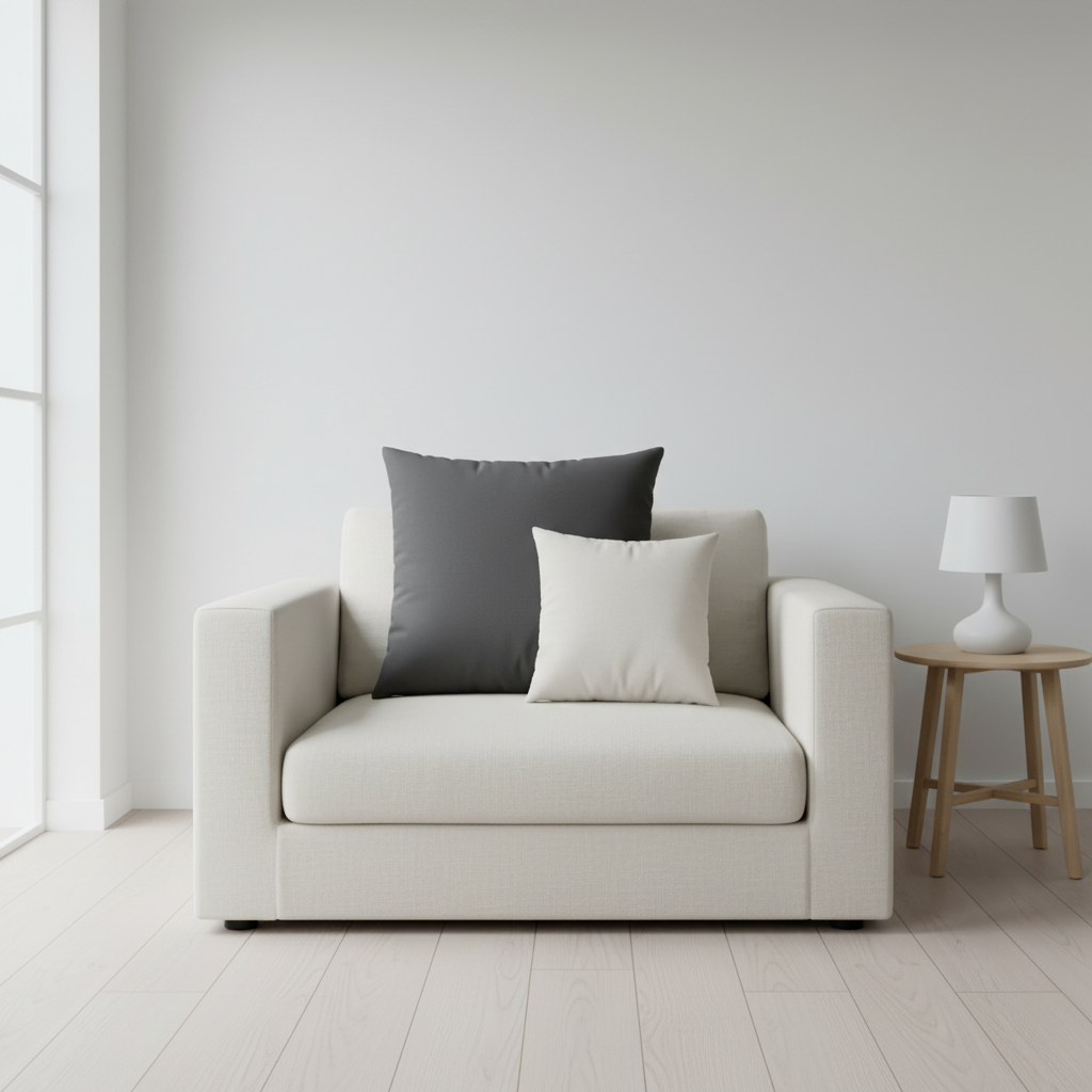 Capa de Almofada Antracite — 60×60cm Grande