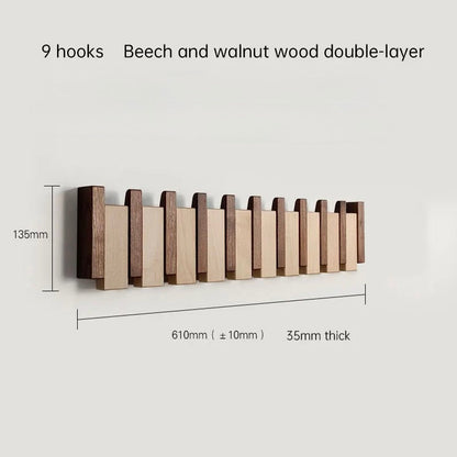 Verona Wall Hanger in Natural Wood — Scandinavian Folding Hanger