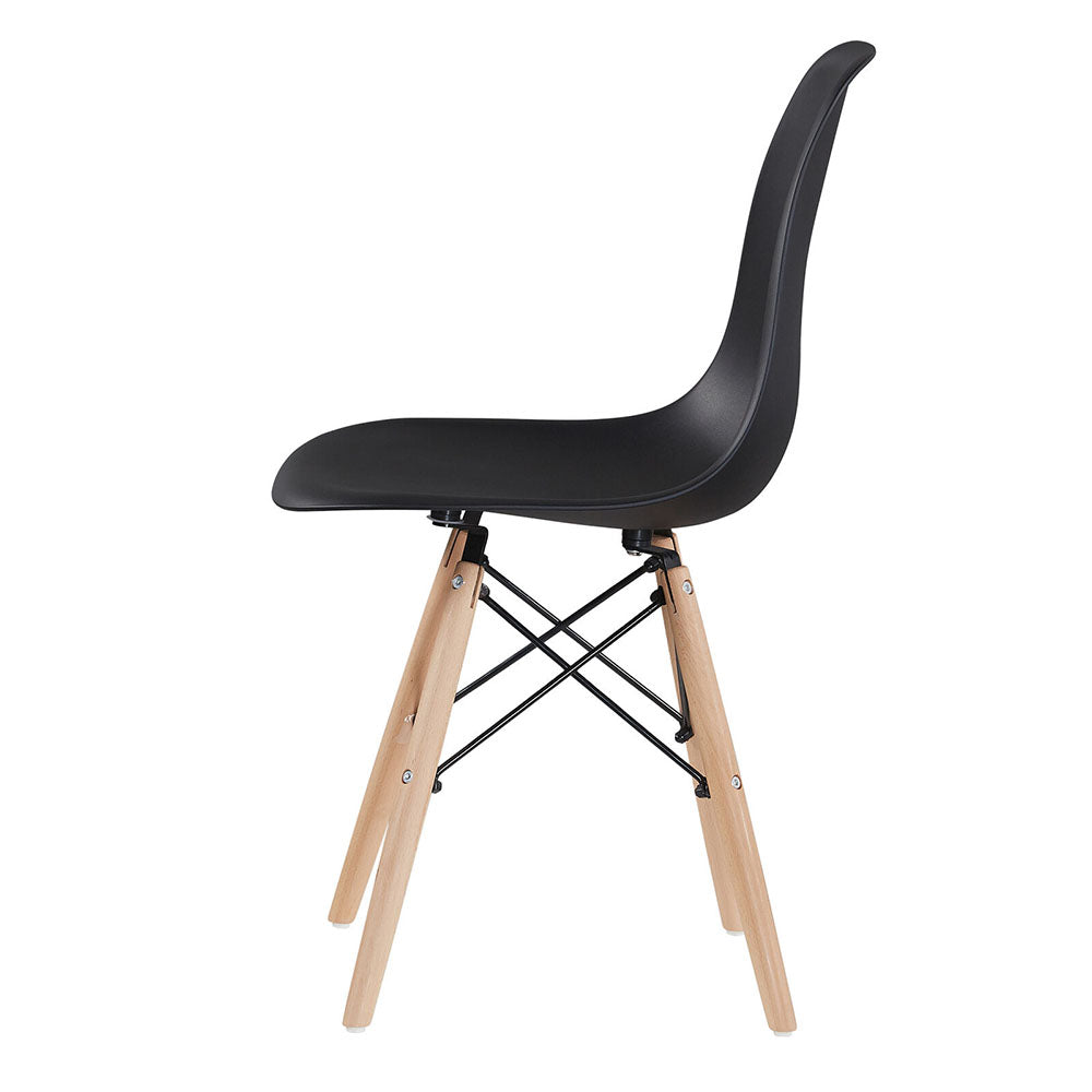 Cadeiras de jantar modernas preto — vista lateral
