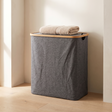 Cesto de Roupa Noto em Bambu e Têxtil, Cinzento-Escuro — 54 × 33 × 54 cm