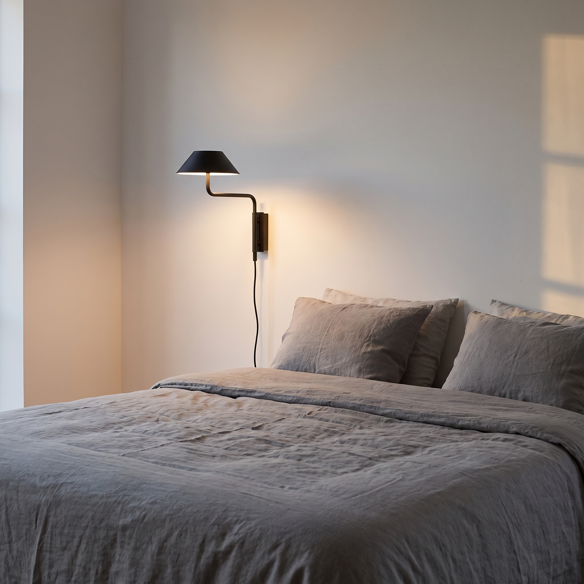 Aplique de Parede Cover com LED Integrado e Articulação, Preto — 30 × 30 × 25 cm — ambiente